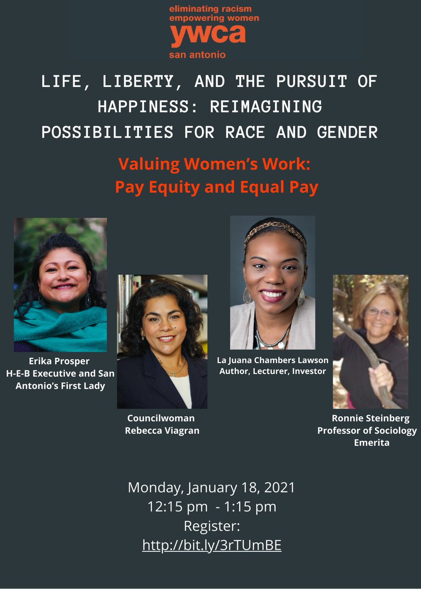 ywcasatx's tweet photo. We are honored to be joined by these powerful women for a discussion on Valuing Women's Work. 
Join us on Monday. 
Register here: https://t.co/rJVVItB9es
Tacit Growth Strategies @LaJuanaChambersLawson @ErikaProsper @VoteforRebecca @ https://t.co/1D1GZt0CjT