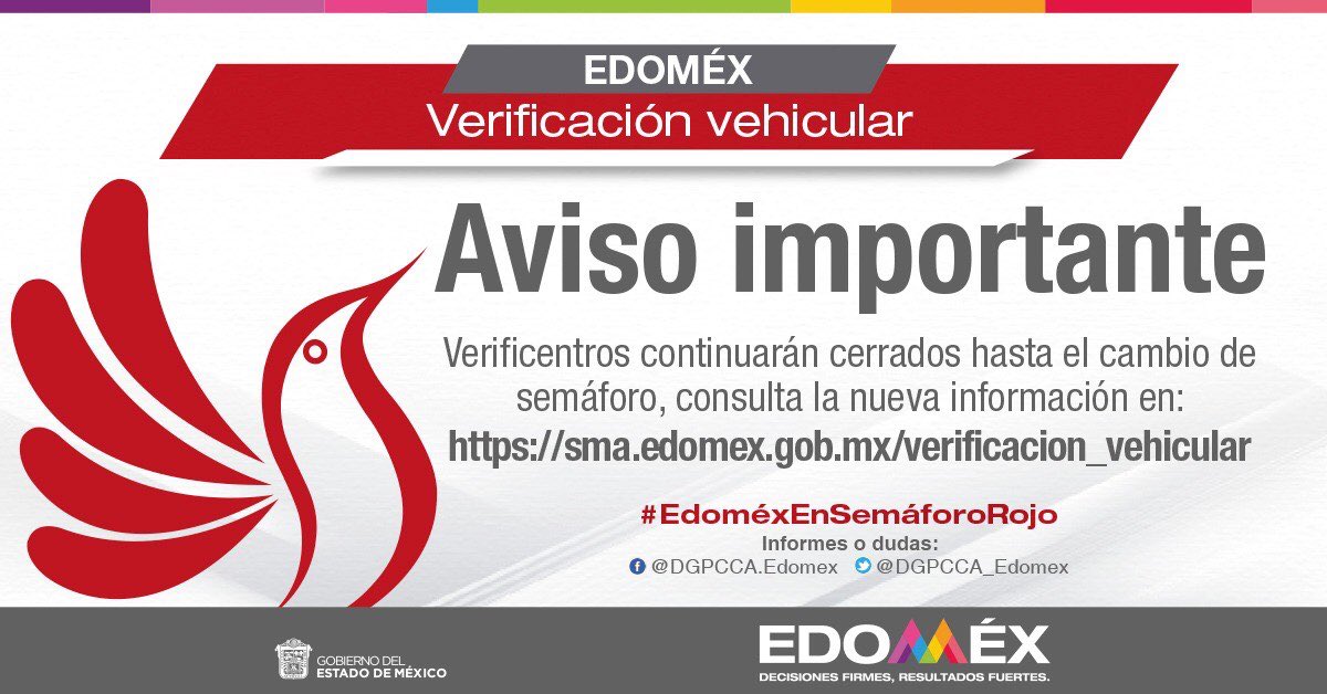 AmbienteEdomex's tweet photo. A fin de evitar la transmisión y disminuir los contagios del virus SARS-CoV-2 #Covid_19mx, en el #Edoméx se extienden las medidas preventivas por lo que los verificentros de la entidad continúan suspendidos hasta nuevo aviso. 
Consulta toda la info aquí: https://t.co/PG3sLkNkq6 https://t.co/aMiEj3LVL2