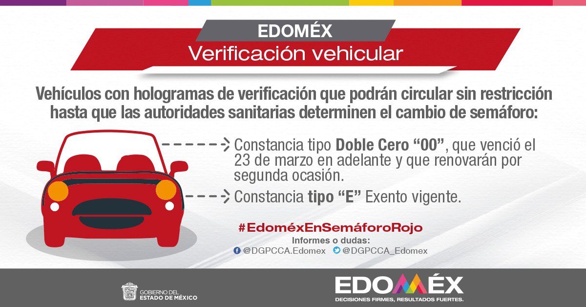 AmbienteEdomex's tweet photo. A fin de evitar la transmisión y disminuir los contagios del virus SARS-CoV-2 #Covid_19mx, en el #Edoméx se extienden las medidas preventivas por lo que los verificentros de la entidad continúan suspendidos hasta nuevo aviso. 
Consulta toda la info aquí: https://t.co/PG3sLkNkq6 https://t.co/aMiEj3LVL2