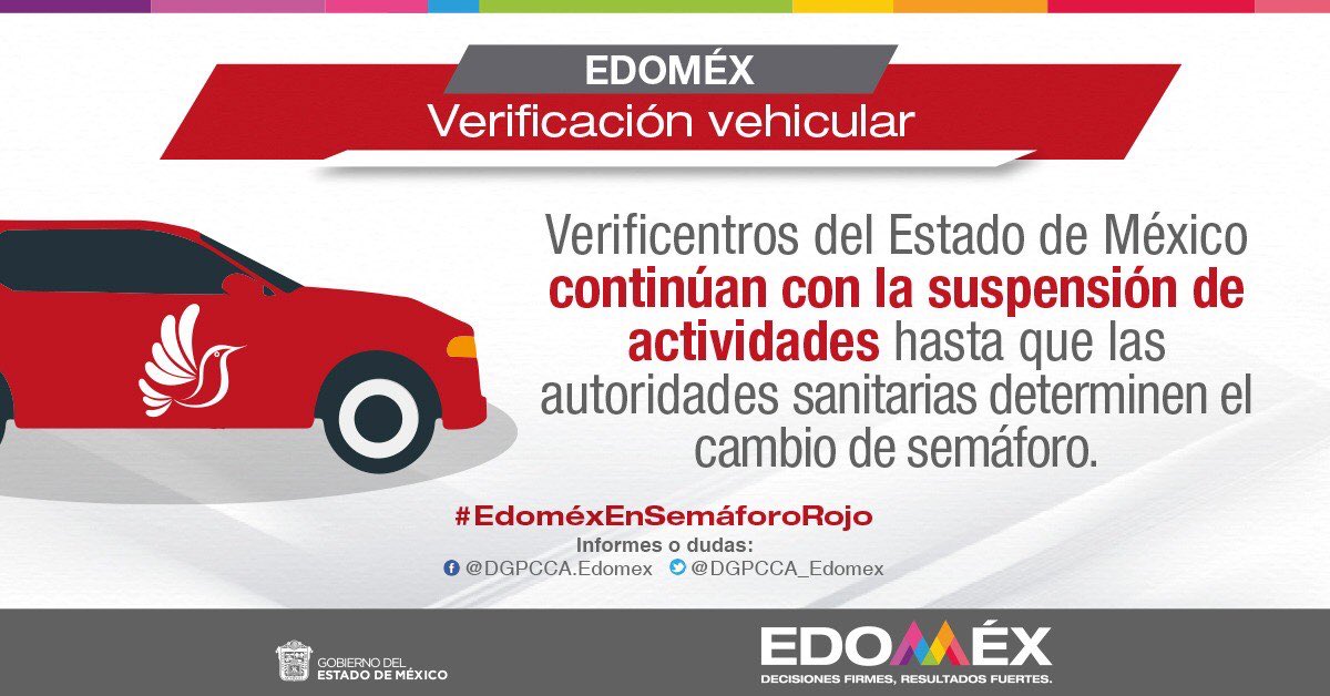 AmbienteEdomex's tweet photo. A fin de evitar la transmisión y disminuir los contagios del virus SARS-CoV-2 #Covid_19mx, en el #Edoméx se extienden las medidas preventivas por lo que los verificentros de la entidad continúan suspendidos hasta nuevo aviso. 
Consulta toda la info aquí: https://t.co/PG3sLkNkq6 https://t.co/aMiEj3LVL2