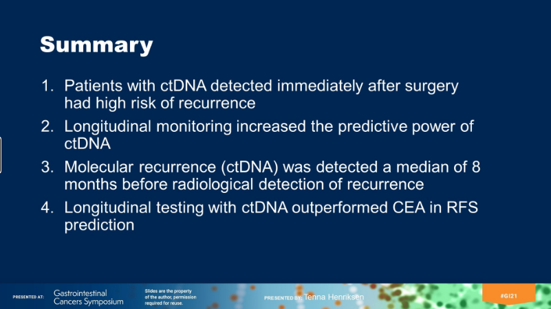 Dr_Ivanoncologo's tweet photo. #GI21 @ASCO
#ctDNA #analysis for #assessment of #recurrenceRisk, #benefit of #adjuvantTherapy, and early relapse detection after #treatment in #colorectalCancer
.
@ASCO_pubs @Zain_BaigMD @TarazonaNoelia @EricaTsangMD @smelrefai https://t.co/BBCjexbfnU
