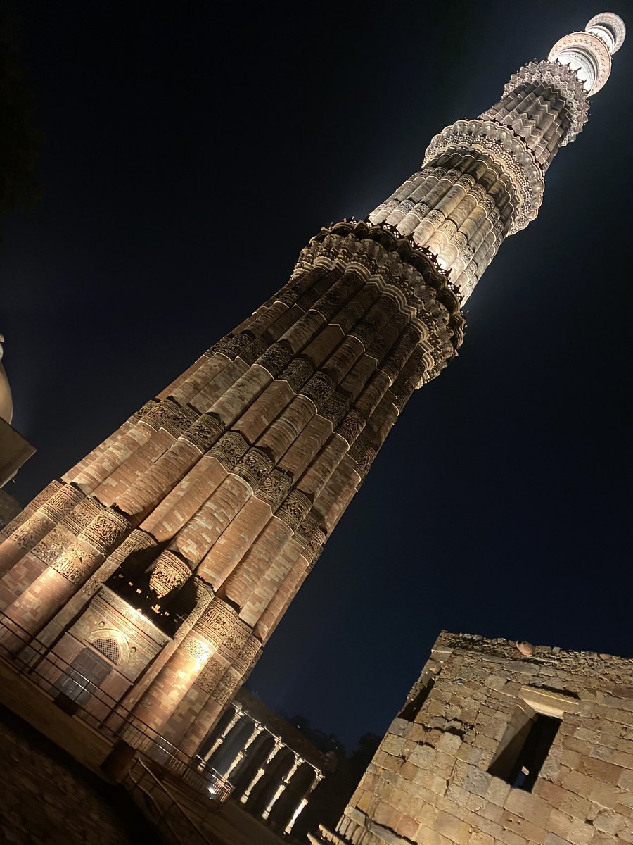 payallal's tweet photo. fascinating UNESCO Heritage site. Brilliant night walk experience shared with @sairedilli ,
must do
#dillikisardi #unescoworldheritage #delhidiaries #appleiphone #iphone11 #knowyourcity #qutubminar #nightwalk #weekendvibes #saturdaynight #nightsky #moon #incredibleindia https://t.co/3kQjmF5QOe