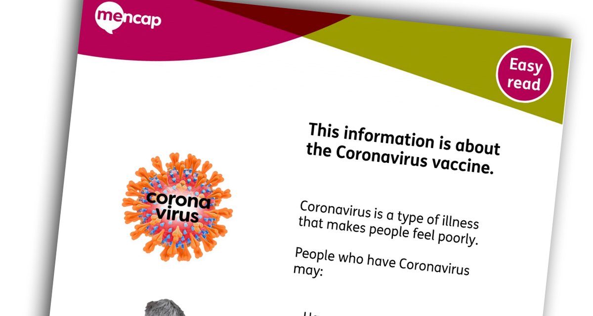 The #Coronavirus is a type of illness. 🤧

Scientists have made a vaccine for it. 💉

A Vaccine helps your body make antibodies, which fight infection. 👊

Read our new #EasyRead guide about the #Covid19 vaccine: bit.ly/VaccineEasyRead 👈