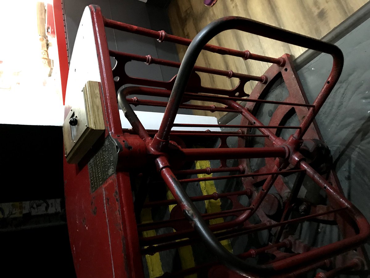 One of the original turnstiles on display inside Anfield