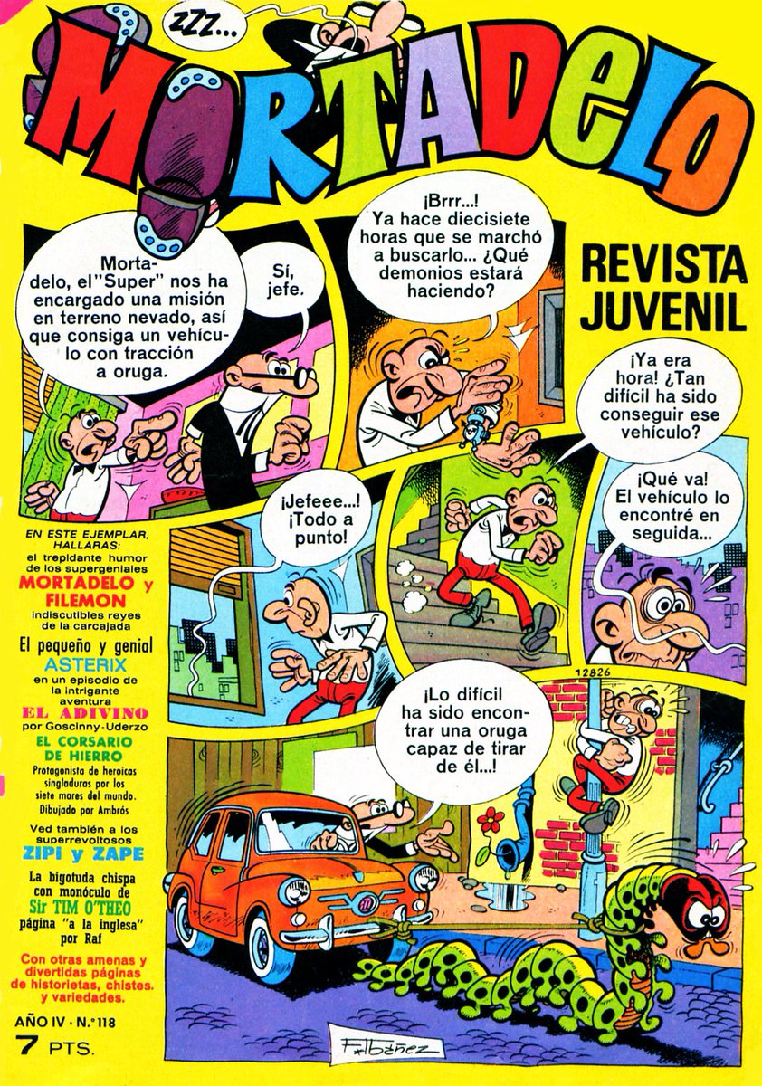 mortadelo__'s tweet photo. #Mortadelo. Año 4, número 118 (1973)

#comic #comics #tebeo #ibañez #mortadeloyfilemon #vintagecomics #bruguera #seat #seat600 https://t.co/lwjASeoYgh
