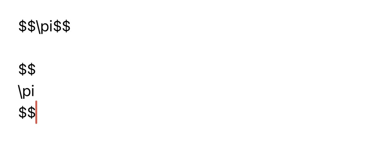 cotensor's tweet photo. @1writerapp thanks for adding MathJax! Any chance you can change it so that the second line is also recognised as a displayed equation? This would be compatible with eg @obsdmd. https://t.co/cj5kNNlkdW