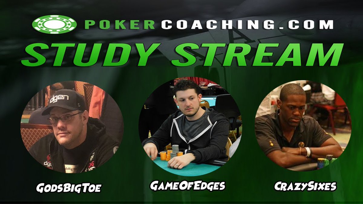 GodsBigToePoker's tweet image. We are LIVE with special guest @GameofEdges on the @PokerCoaching_ Study Stream hosted by @Crazysixes66 and @GodsBigToePoker 🤩! Time to get better together AND win prizes AT THE SAME TIME 😮! BOOYAH 🥳!

multistre.am/godsbigtoe/cra…