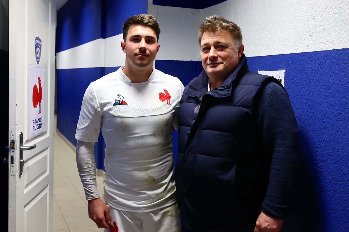 Un papa et un DTN fier ! 🔥😘 @edgarrtr10 <a href="/ArthurRetiere/">RETIERE Arthur</a> <a href="/didierretiere/">Didier Retiere</a> #FranceU20Dev #FRAITA #NeFaisonsXV