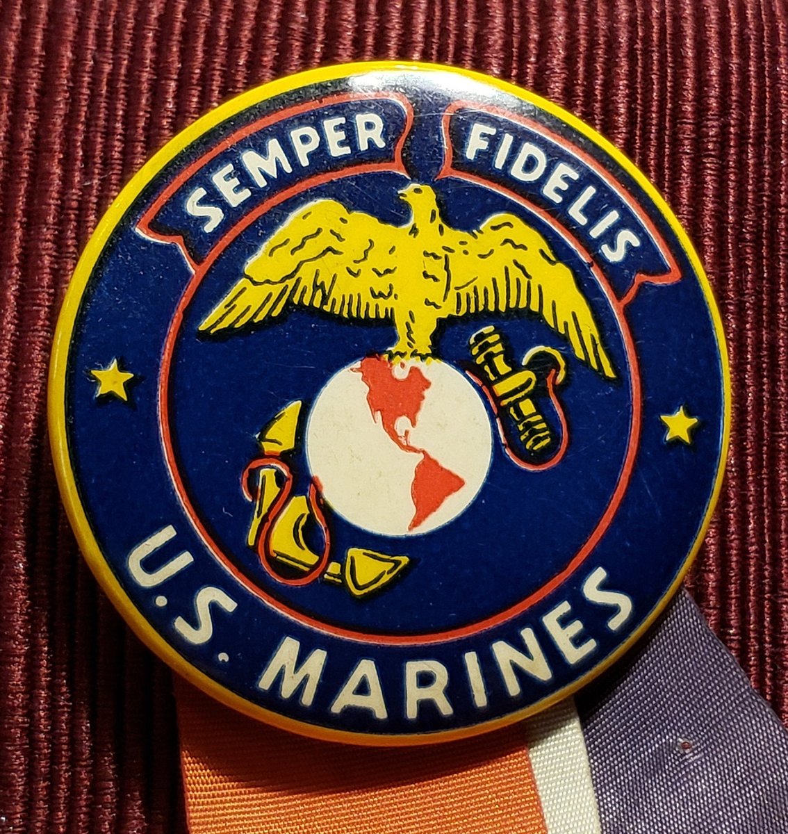 atticesoterica's tweet photo. Vintage Semper Fidelis U.S. Marines Pin With Red White And Blue Ribbon https://t.co/IzYIUtQJfb #AtticEsoterica #Etsy #Vintage #Antiques #Collectibles #MilitaryPin https://t.co/FMA4tYx4Sw