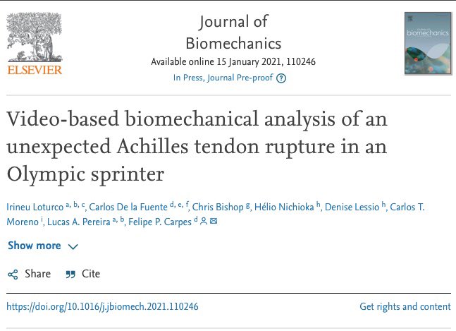 felipecarpes's tweet photo. 🚨 new paper out! We performed a video-based biomechanical analysis of an unexpected Achilles tendon rupture in an Olympic sprinter. The paper is now online in @JBiomech.
https://t.co/bxfdpDXFUj
With @IrineuLoturco @DrChrisBishop @UnipampaOficial #NARSP @gnap_unipampa https://t.co/EBCvZF7zQW