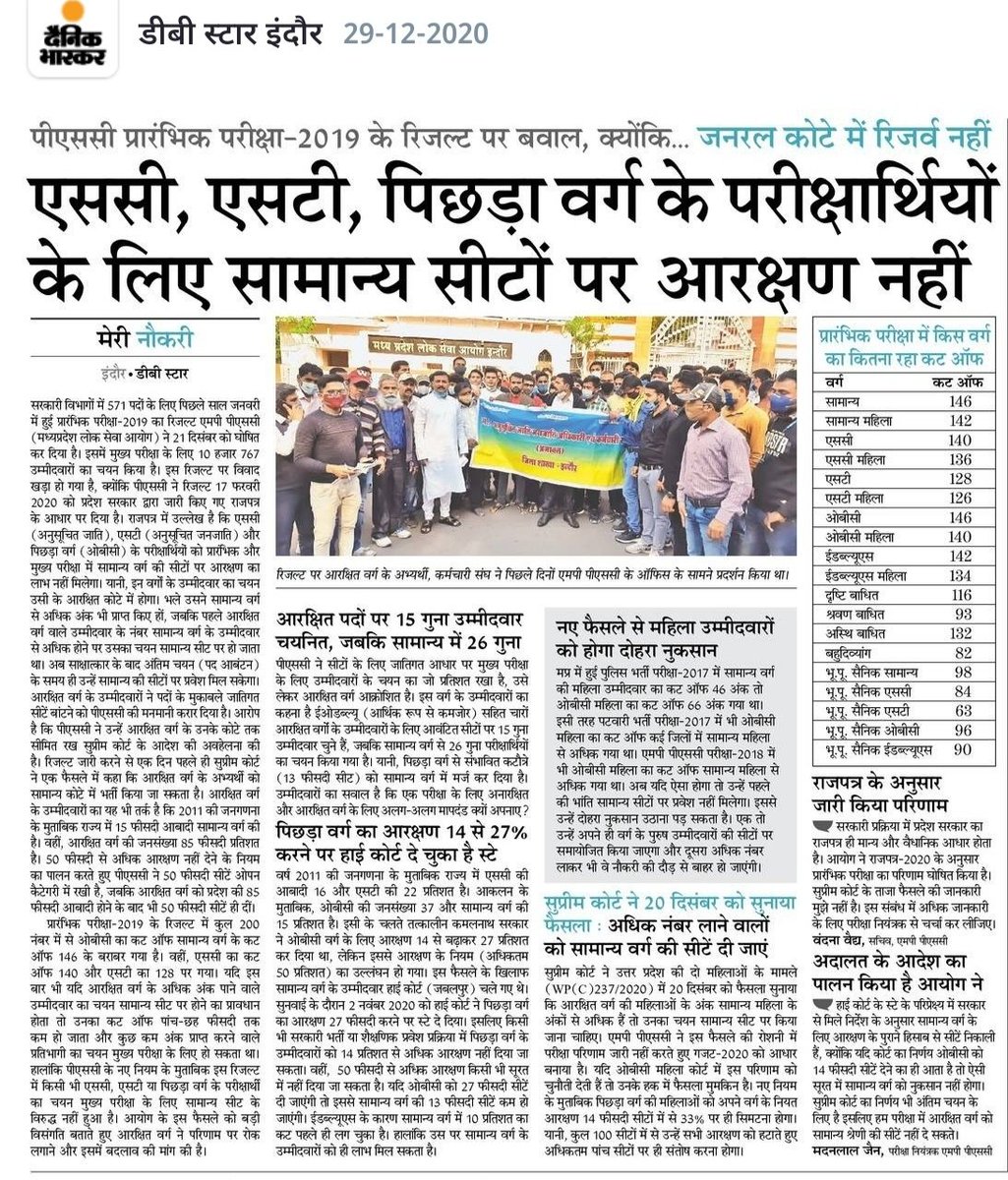 SagarDeepak15's tweet photo. SC, ST, OBC should unite and flight for justice in supreme court.
The fundamental right to equality of opportunit Article 16(4), i.e., reservations.denied by UPSC
#UPSC_Scandal https://t.co/8KmWCz8t1l