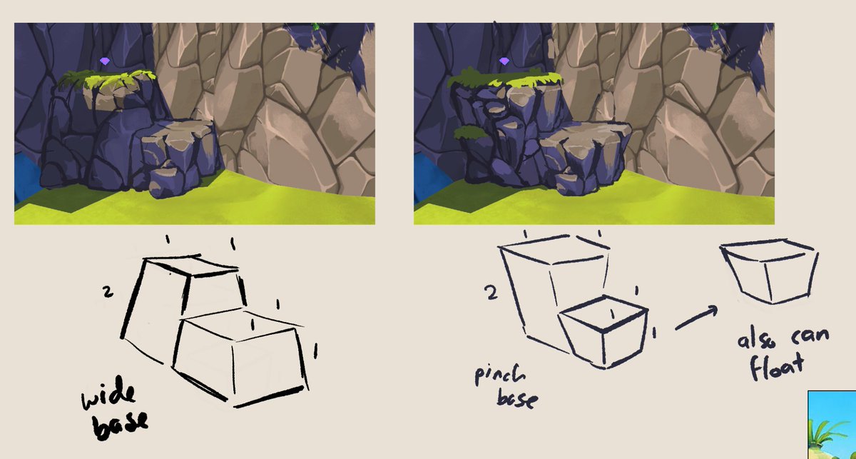 Here's a sneak peek at some concept art! #indiedev #conceptart #rocks