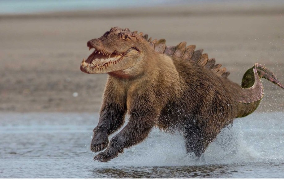 Here are 19 hybrid creatures that you probably never knew they exist.Thread  #1. BeargatorYou are not safe. In the water. On the land. On the trees. You are not safe anywhere.