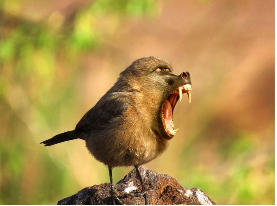 #8. SparrongutanTeeny weeny birds with terrifying canines? Bless your luck that they don’t exist.