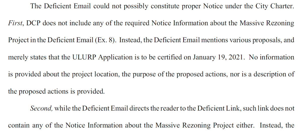 So the lawsuit argues instead that the email was insufficient because it includes a *link* to a website with information about the project, instead of putting that info in the email itself. And on the website, you have to type in “Gowanus” to find the info. Seriously, that's it.