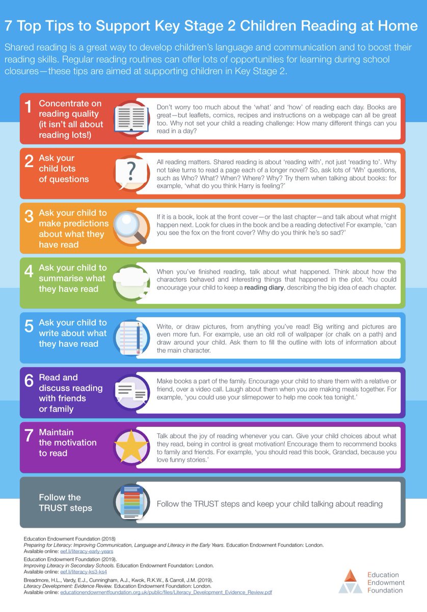 Lea_Forest_Lift's tweet photo. 7 top tips to support KS2 children reading at home from the @EducEndowFoundn. Click on link: https://t.co/ry5PtgG9FB https://t.co/32t69hU4Bd