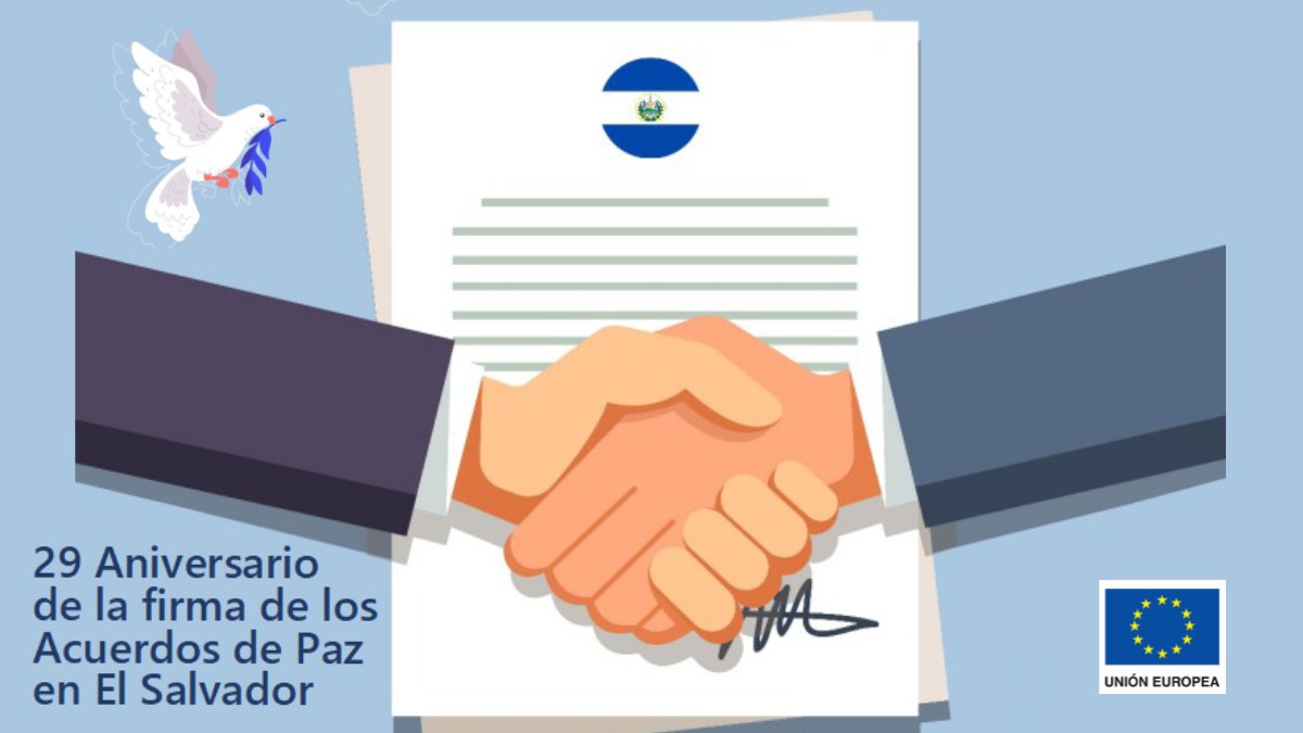 ¡16 de enero de 1992, firma de los Acuerdos de Paz📃🕊 en El Salvador🇸🇻!

Que esta fecha conmemorativa nos permita reflexionar sobre la importancia de los procesos de diálogo inclusivo 🙋‍♂️🙋‍♀️ para la resolución de conflictos 🤝 y la construcción de la paz social🌎👧🧑🌳.