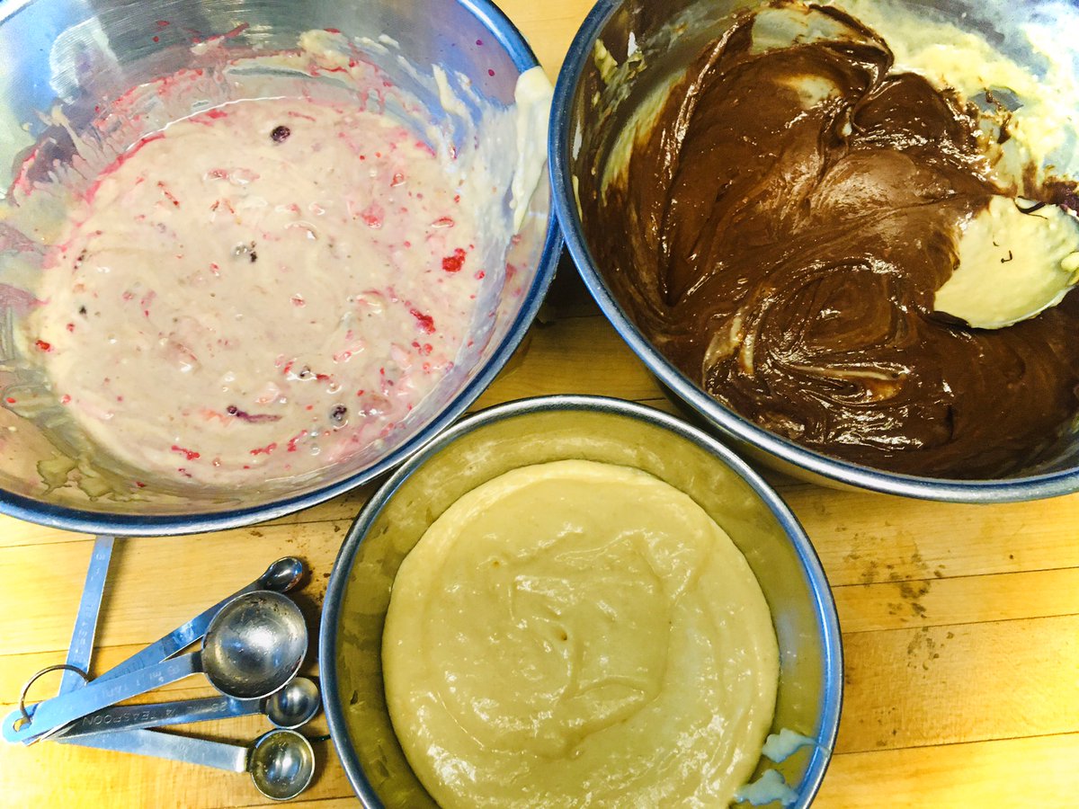 laurieannforest's tweet photo. This weekendβs attempt at a #bundtcake - neopolitan served with neopolitan ice cream. This is the most complicated thing I have ever baked #novicecook π₯£π₯£π₯£ https://t.co/TpjRI0uAZd
