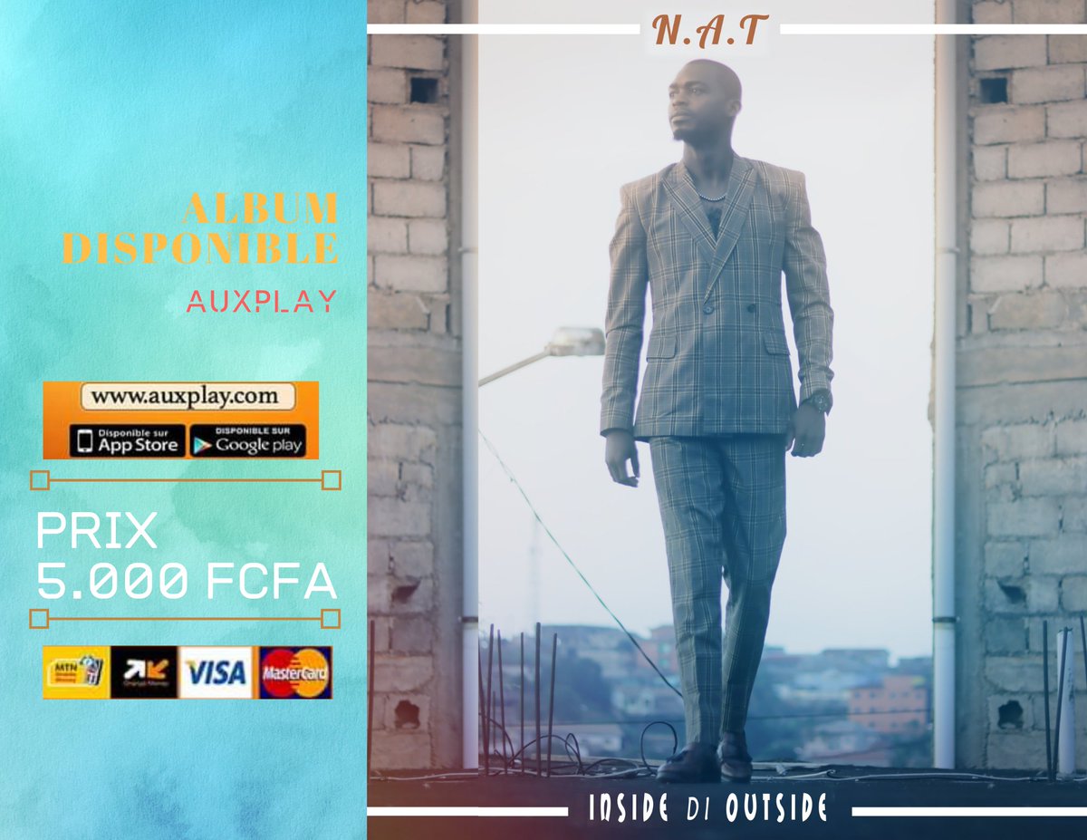 ConcepMusic237's tweet photo. #NEW ⛔📀🇨🇲
On y est "INSIDE DI OUTSIDE" Le 1er Album 📀 de la maison porté par @natoffishal est désormais Disponible au prix de #5000FCFA Exclusivement sur Auxplay
👉🏾https://t.co/AUv9pFOTzN 

Ensemble écrivons l'histoire . Que cet Album soit votre 🙏🏽. #IDO #NAT #ConceptionMusic https://t.co/RoH7uQMzsW