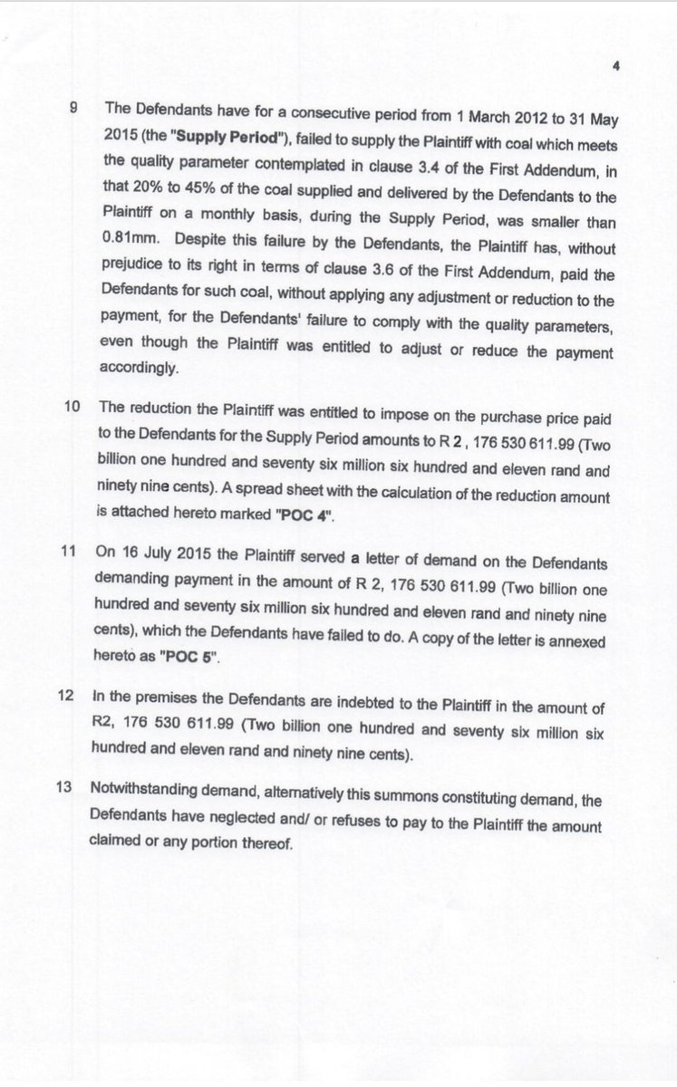  @Eskom_SA Particulars of Claim Against Glencore