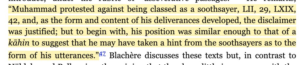 More interesting to me is his contextualization of the oaths. Scholars have long suspected them of being modeled on the speech of pre-Islamic Arabian soothsayers. Eg Richard Bell, as quoted by Stewart: