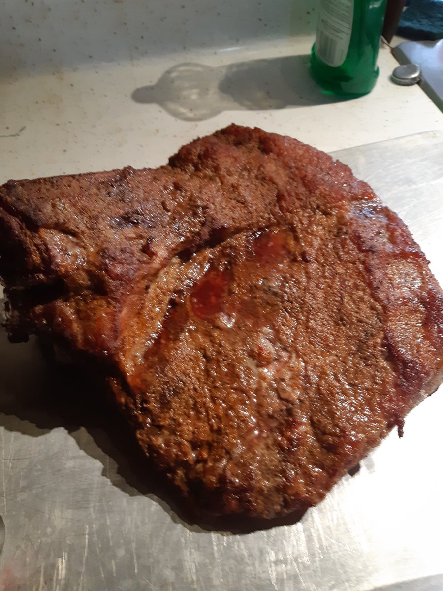 The #brisket is looking good 3 1/2 hours in can't wait #BBQ #wine #bbqlife #PEC #food #outdoorlife