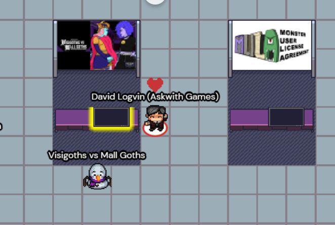 AskwithGames's tweet photo. Go check out Mall Goths vs Visigoths @BostonFIG for some rpg and dating sim goodness.  Dancing encouraged! #indies #ttrpg If you need the rulebook, link to webstore https://t.co/Vs03eAWp4F https://t.co/RmoXg8h8tt