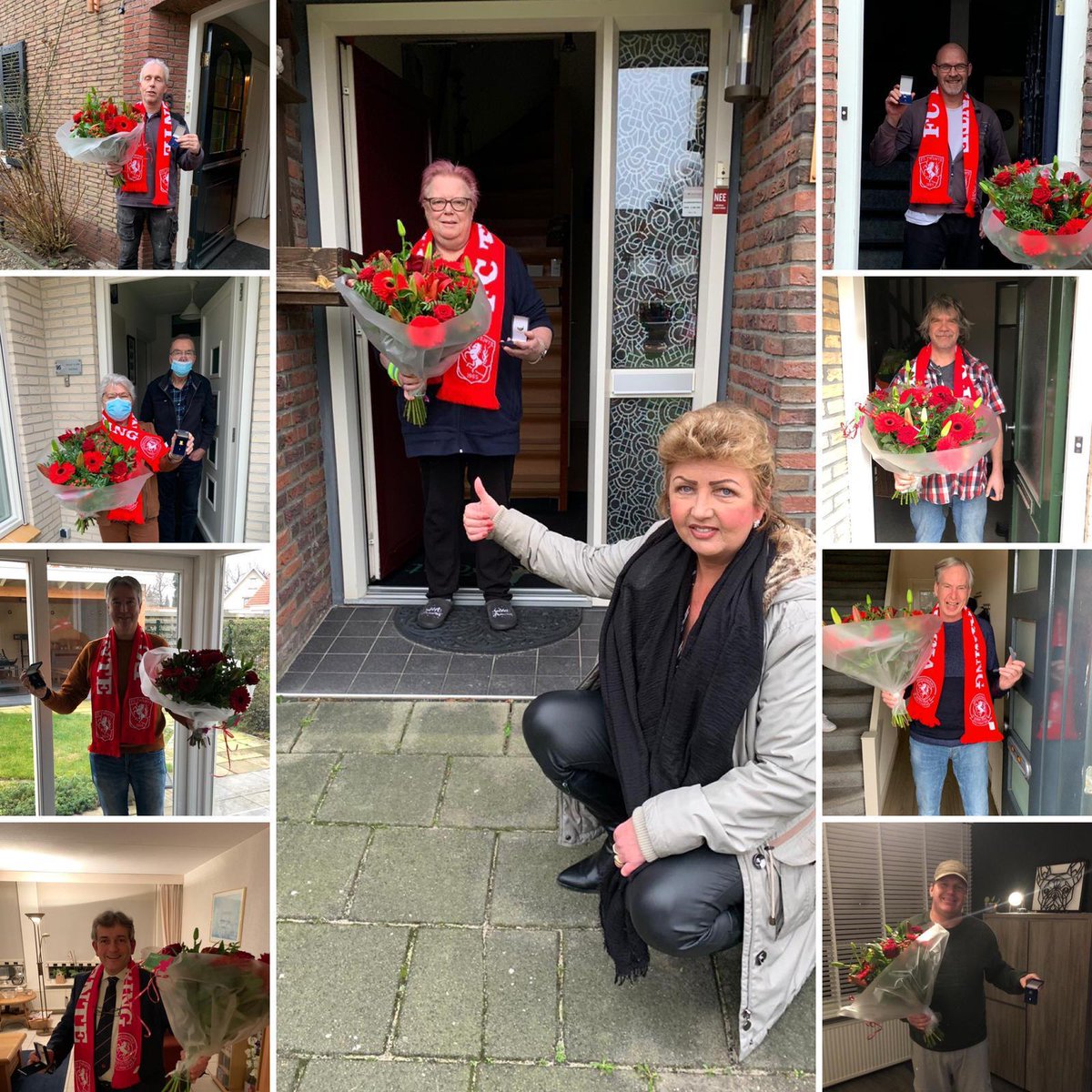 VKfctwente's tweet image. De Vriendenkring komt naar u toe deze winter! Onder dit motto zijn vandaag en gisteren, binnen én buiten Twente, 29 jubilarissen verrast met een coronaproof bezoekje van een Vriendenkring-delegatie.