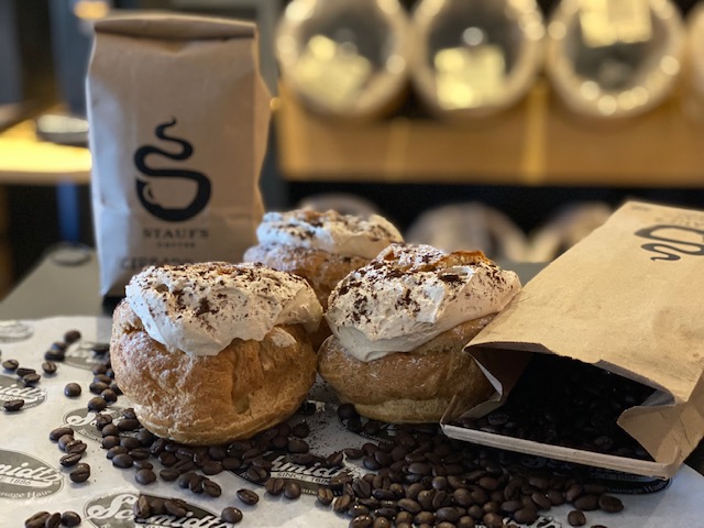 SchmidtsCbus's tweet photo. The month is half way over already! If you haven't stopped in to try our Cream Puff of the Month, Stauf's Latte Puff, you've only got 2 weeks left! Hurry in, this is a flavor you don't want to miss! https://t.co/j21g7DLFQq