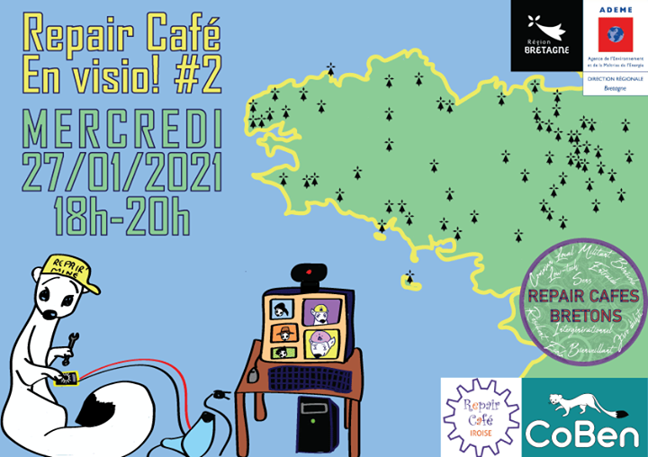 A l'intitiative de #RepairCaféIroise et #Coben ... Nouvelle séance Repair Café en Visio: mercredi 27/01/2021 à 18h...
Inscrivez-vous ! form.jotformeu.com/203364050773350