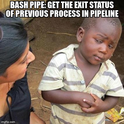 overflow_meme's tweet image. Bash pipe: get the exit status of previous process in pipeline stackoverflow.com/questions/6575… #bash #exitcode #pipe