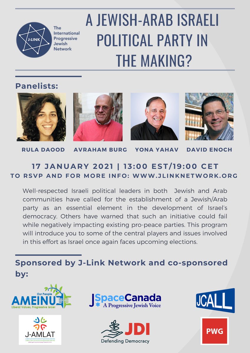 JLinkNetworkOrg's tweet image. Tomorrow is the big day!
It’s not too late to register for our webinar: A Jewish-Arab Political Party In The Making?
Register now: us02web.zoom.us/webinar/regist…