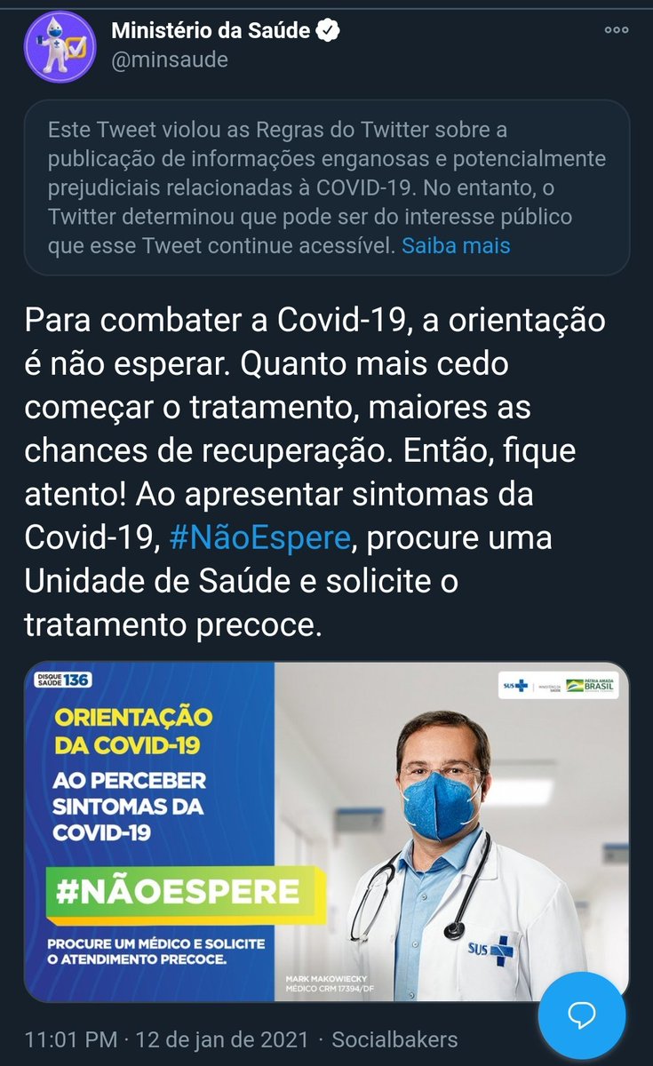 fernao_berthold's tweet photo. Brasil: informações #enganosas ou potencialmente prejudiciais relacionadas à #covid19 pelo Ministério da Saúde. https://t.co/w5REkSM3j7