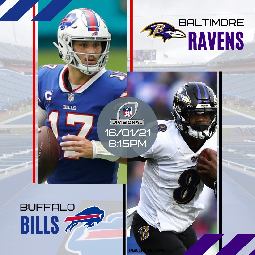 CastaDeportiva's tweet photo. Imperdible juego en la #NFL 

Tremendo choque en la Conferencia Americana. 💪🏼

Los #BillsMafia se enfrentan a los #RavensFlock en ronda divisional. 🔥

¿Quién crees que avanzará? 😎

#DivisionalRound
#Bills
#Ravens
#BALvsBUF https://t.co/Ej0QSA7Nrp