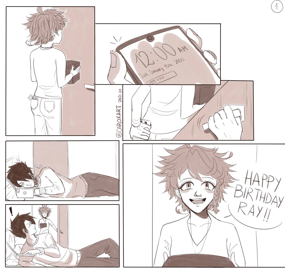 car0taku's tweet photo. let's pretend it's still Ray's birthday...

TPN MANGA SPOILERSSSSS⚠️⚠️⚠️

aaaa por fin terminé esto, lloro
#81194レイ誕生祭2021 
#ThePromisedNeverland 
#約束のネバーランド https://t.co/qZEi9FAZy4
