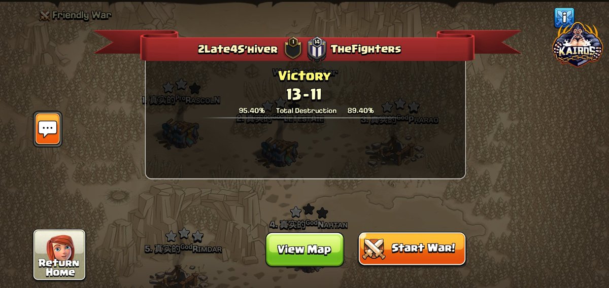 2Late4Stop's tweet photo. First war in @EYG_FamilyCoC
against #TheFighters. Gg to the both team it was a great war from both side.

🌟🌟🌟 by @aie_le (sui lalo) , @Rimdarcoc (blizzard lalo) and @coc_rascoln (qw hybrid) https://t.co/vXuNliCy61
