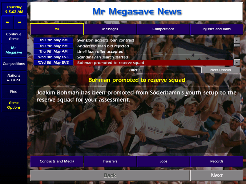 With me literally crumbling in on myself due to despair at finding a GK, Sune comes over grinning like a Cheshire cat - (I really hate the guy), "I've sorted your limited options out" he tells me, here's a kid from the youth team...