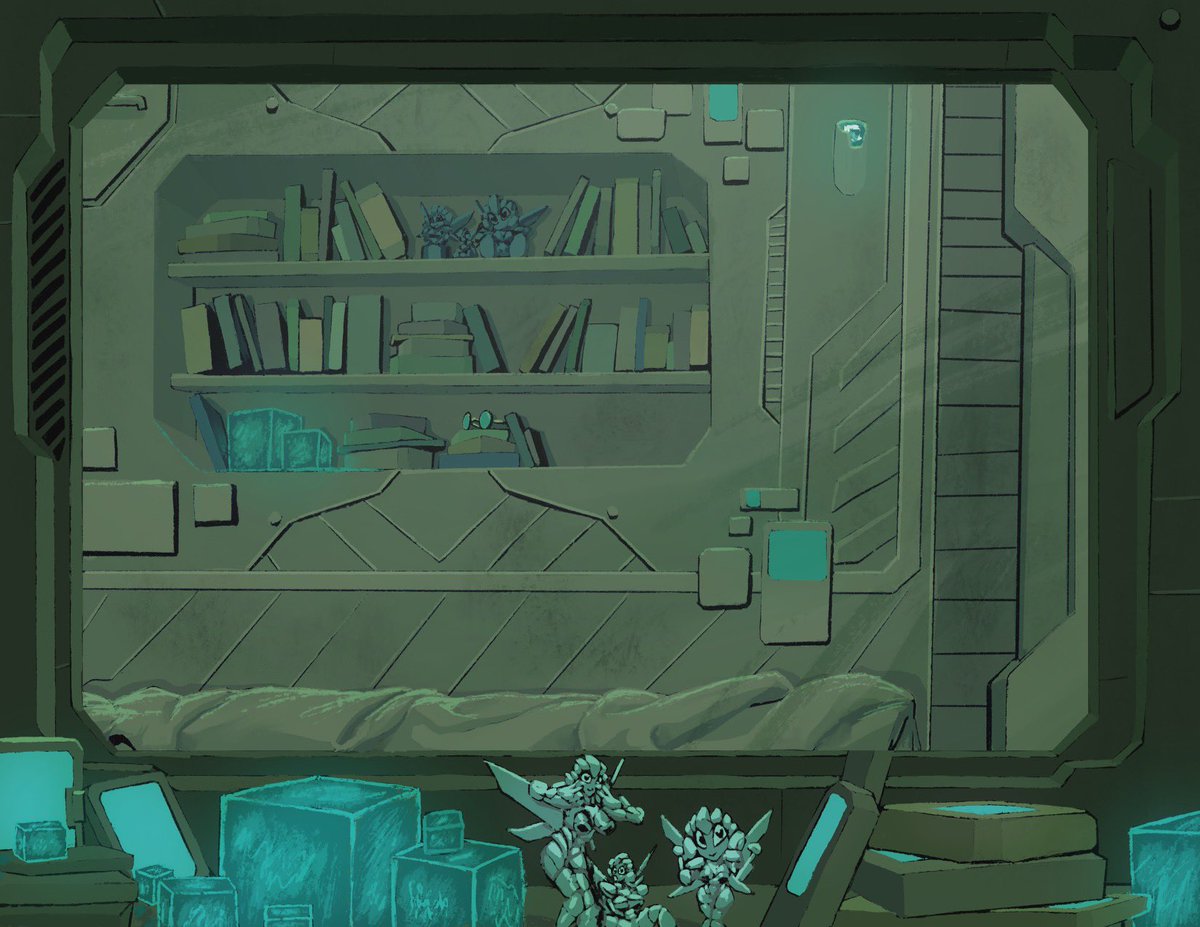 Lillified2's tweet photo. megatron’s room
see if you can spot all the fun little secrets 

#transformers #transformersprime #tfp #megatron #starscream #decepticon #robot #painting #maccadam https://t.co/NgSO5uZpjZ