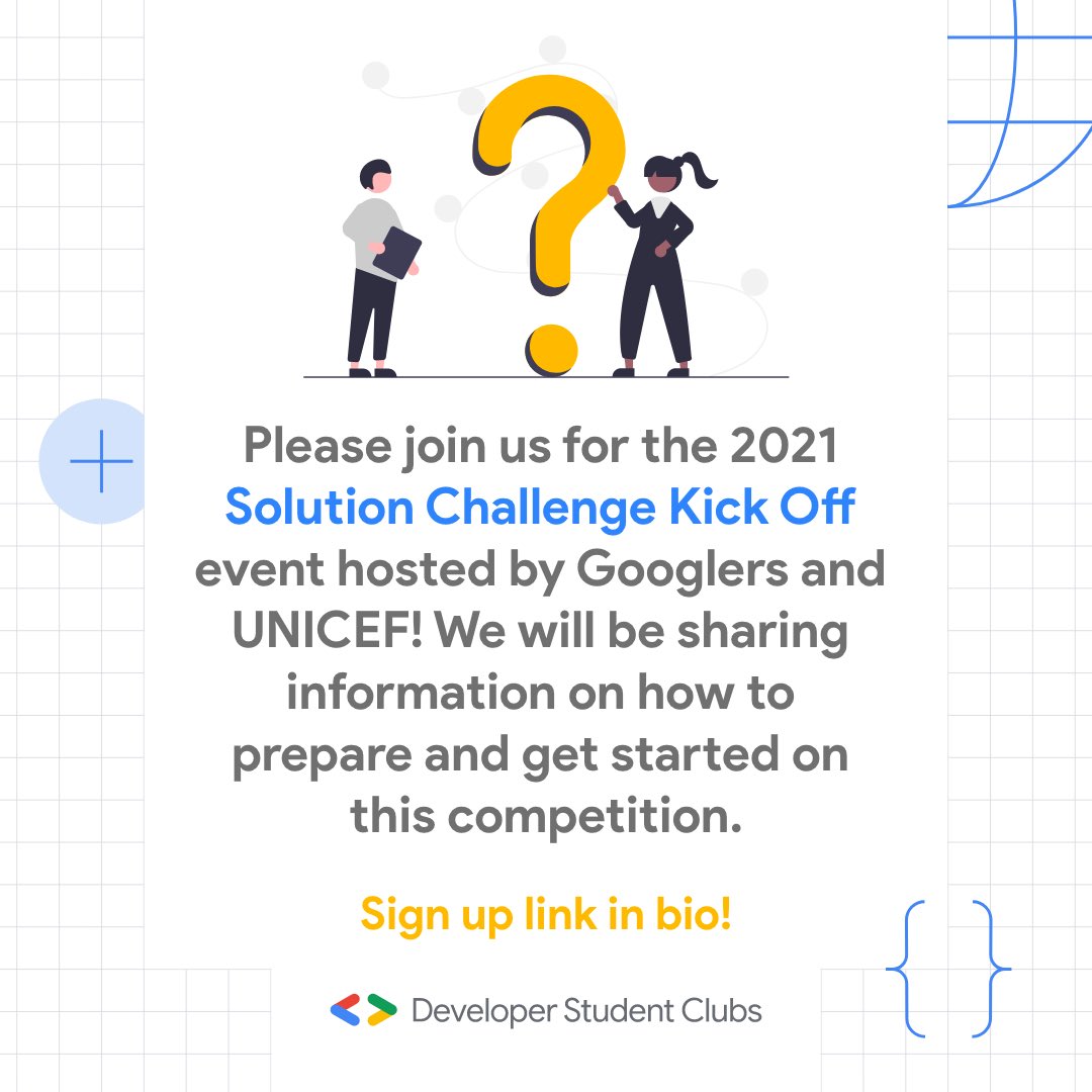ryersondsc's tweet photo. Hello DSC Family! 🤗
On January 20th @ 10:30am EST, join us for the 2021 Solution Challenge Kick Off event hosted by Googlers and UNICEF!

Don’t miss out, sign up through this link: https://t.co/P2JGcfWC6V https://t.co/jqdJdixN3Q