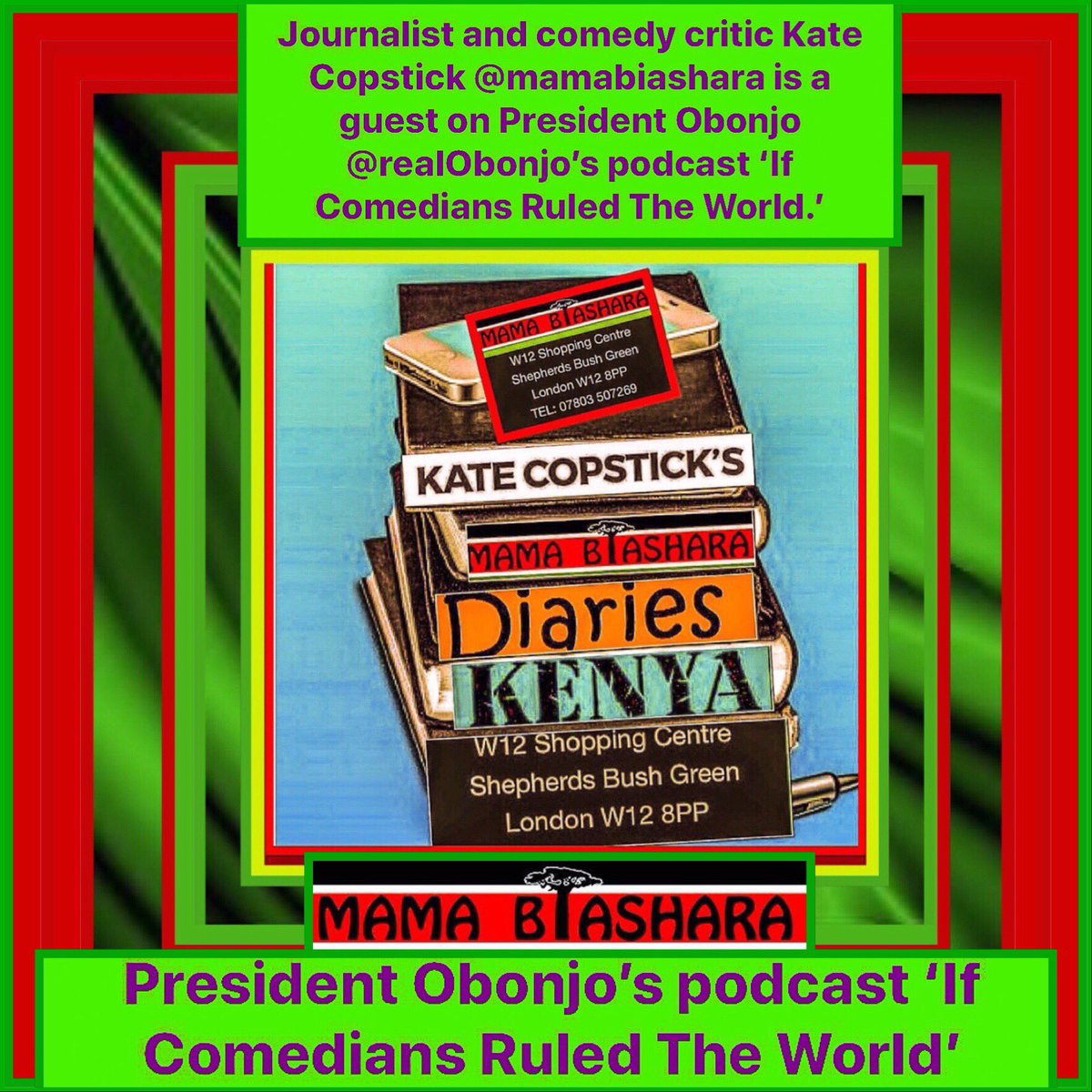 sanshui596's tweet photo. Journalist/#comedy critic #KateCopstick #mamabiashara is a guest on #PresidentObonjo #realObonjo’s #podcast ‘If Comedians Ruled The World’

#Maharastra #Gujrat #Delhi #Rajasthan #india #agra
#TamilNadu #Karnataka #Pune #Chennai #Nashik  #kolkata #mumbai 

https://t.co/pkdWUkWhol https://t.co/rY84yKx70b