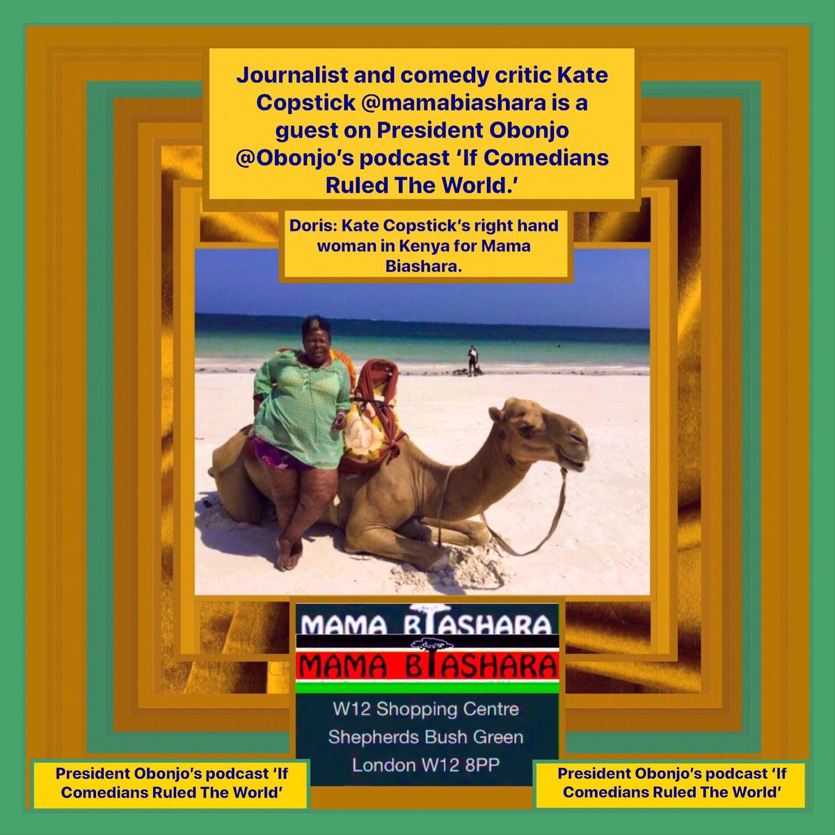 sanshui596's tweet photo. Journalist/#comedy critic #KateCopstick #mamabiashara is a guest on #PresidentObonjo #realObonjo’s #podcast ‘If Comedians Ruled The World’

#Maharastra #Gujrat #Delhi #Rajasthan #india #agra
#TamilNadu #Karnataka #Pune #Chennai #Nashik  #kolkata #mumbai 

https://t.co/pkdWUkWhol https://t.co/AYQNTLDSyb