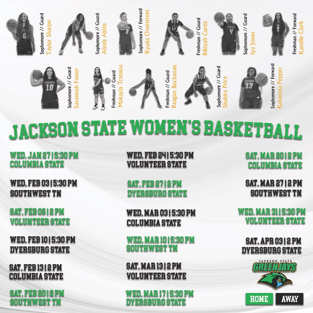 JSCCWomensHoops's tweet photo. Greenjay Fans, here is the Spring Basketball schedule for the Women’s Basketball team! Thank you for your continued support! https://t.co/OJHYJoxtVh