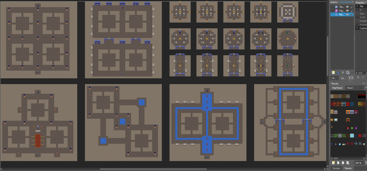 PixelForgeGames's tweet photo. Working on more generation for The Crypt for #RogueFableIII next update. The little vaults in the top right will be inserted into the big ones. 

#roguelike #screenshotsaturday #gamedev #indiedev #game #tiled https://t.co/jdAqk137o5