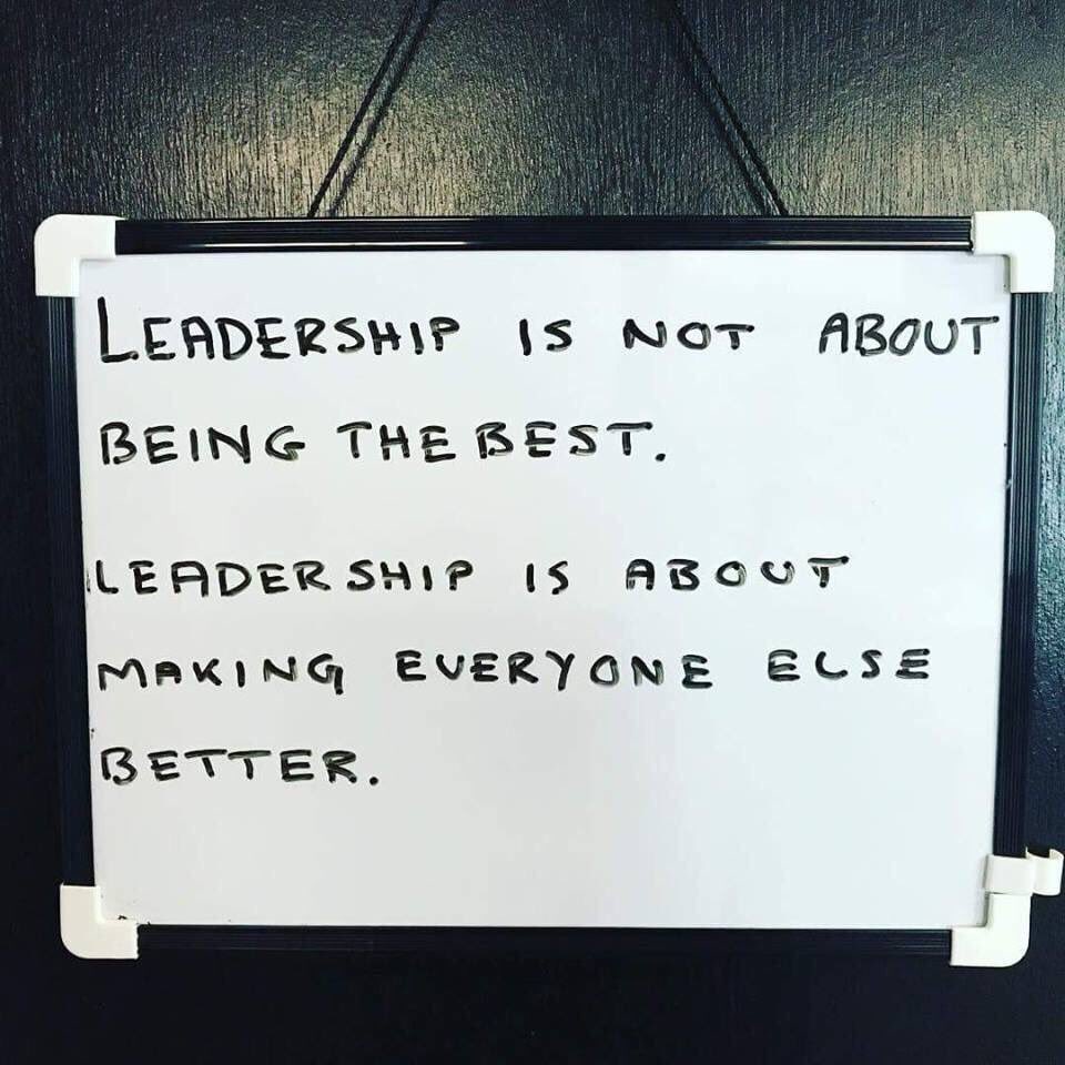 Leadership is not about being
the best.
Leadership is about making everyone else better. 

#character #integrity #leadership
