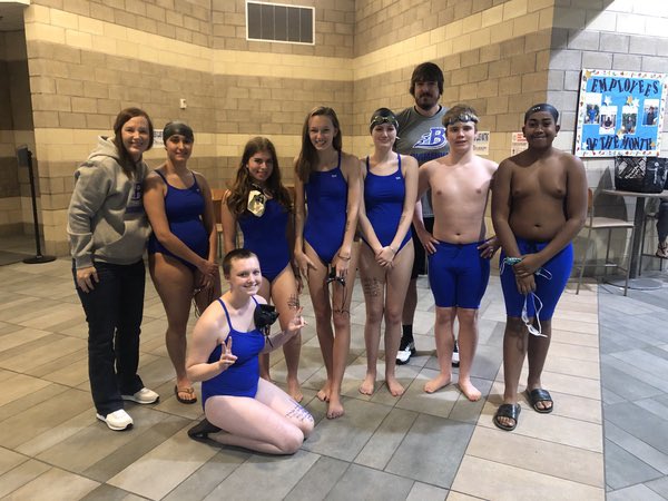 BASAAthletics's tweet photo. The Blazers Swim Team are set for the first competition of their inaugural season!!!  Click on the link below to watch live:

https://t.co/OcoLqpKpCC https://t.co/L9lFNdo595