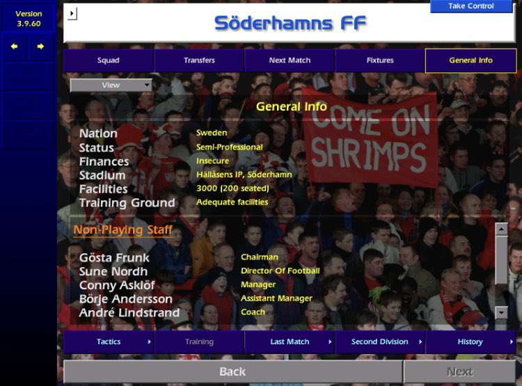 A short, rotund, bespectacled chap in a dapper suit comes running over as I enter the arrivals area of Stockholm airport and promptly introduces himself a Gösta Frunk, he’s the chairman of Soderhamns FF, he quickly ushers me into the back of his grey Saab and we are off!