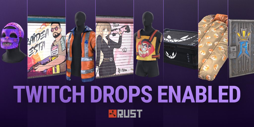 Rust More Twitch Drops Are Available Available From Juansguarnizo Realmizkif Lmdshow Moistcr1tikal Sodapoppintv Alexby11 Rubiu5 Aroiagarcia More Information At T Co Dazxq5qvav T Co 0qzjslgngs