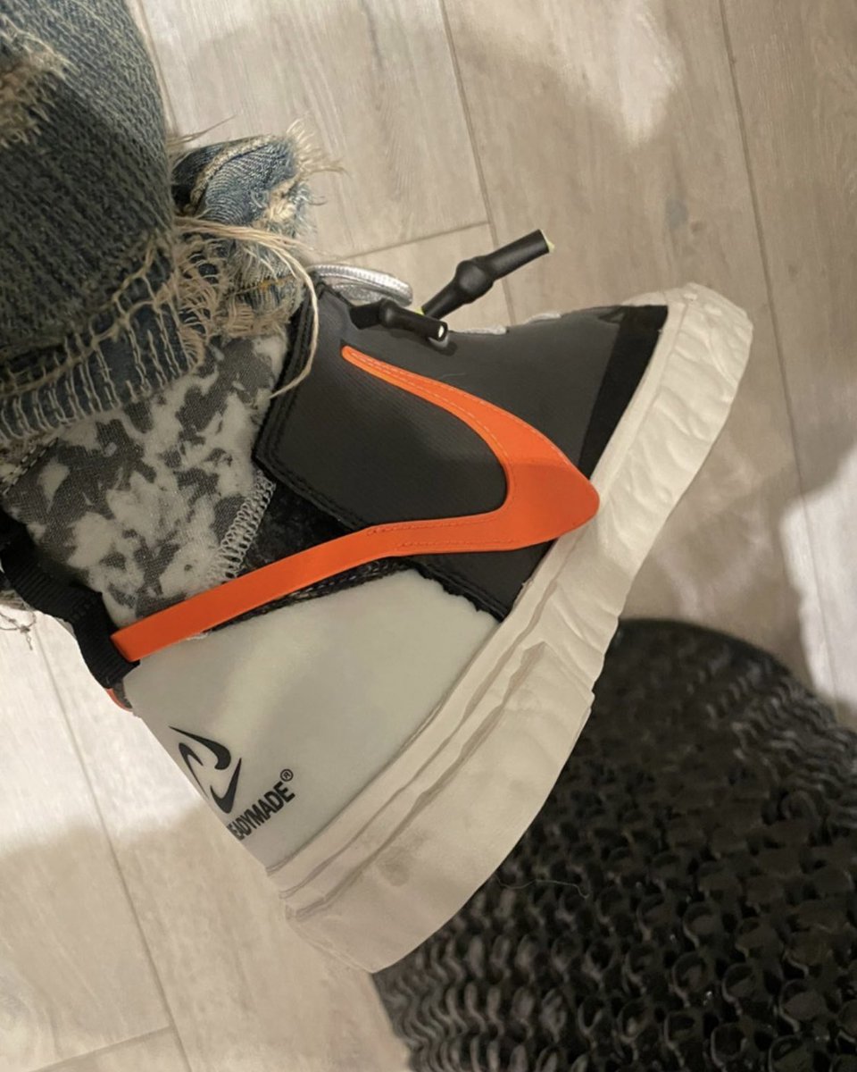 nicekicks's tweet photo. .@trvisXX laces up the upcoming READYMADE x Nike Blazer Mid. Thoughts on these? 👀 https://t.co/TvTo0M6Iyb