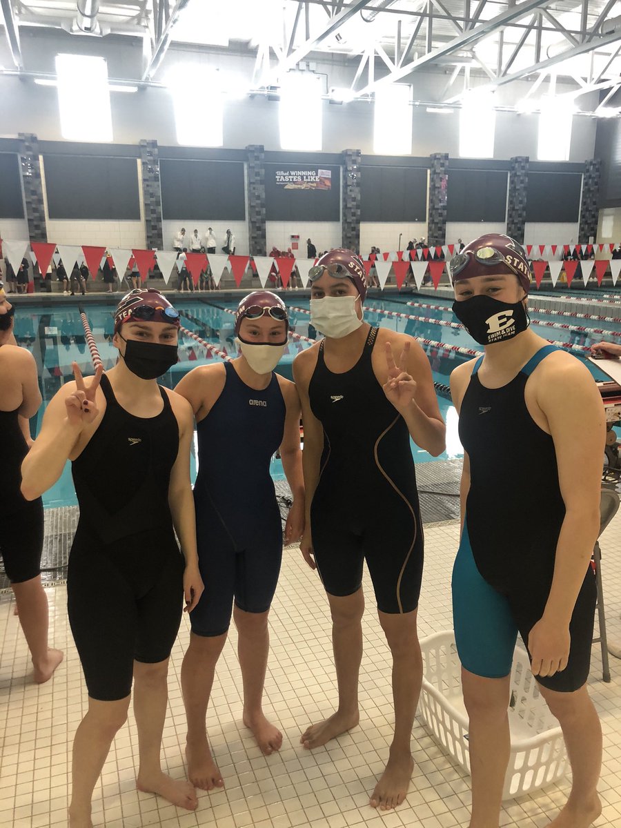 SLEastSwimDive's tweet image. Our medley relay just opened the meet with a great swim.  Nice job girls.