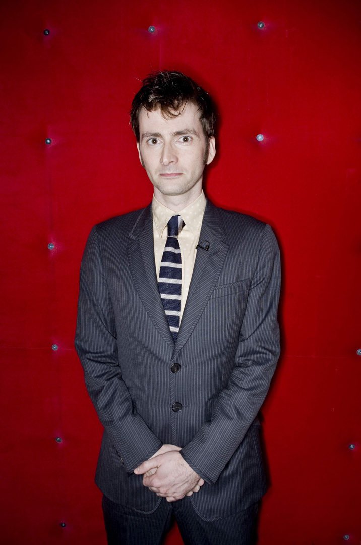 david tennant with michael sheen, jon hamm, neil gaiman and douglas mackinnon